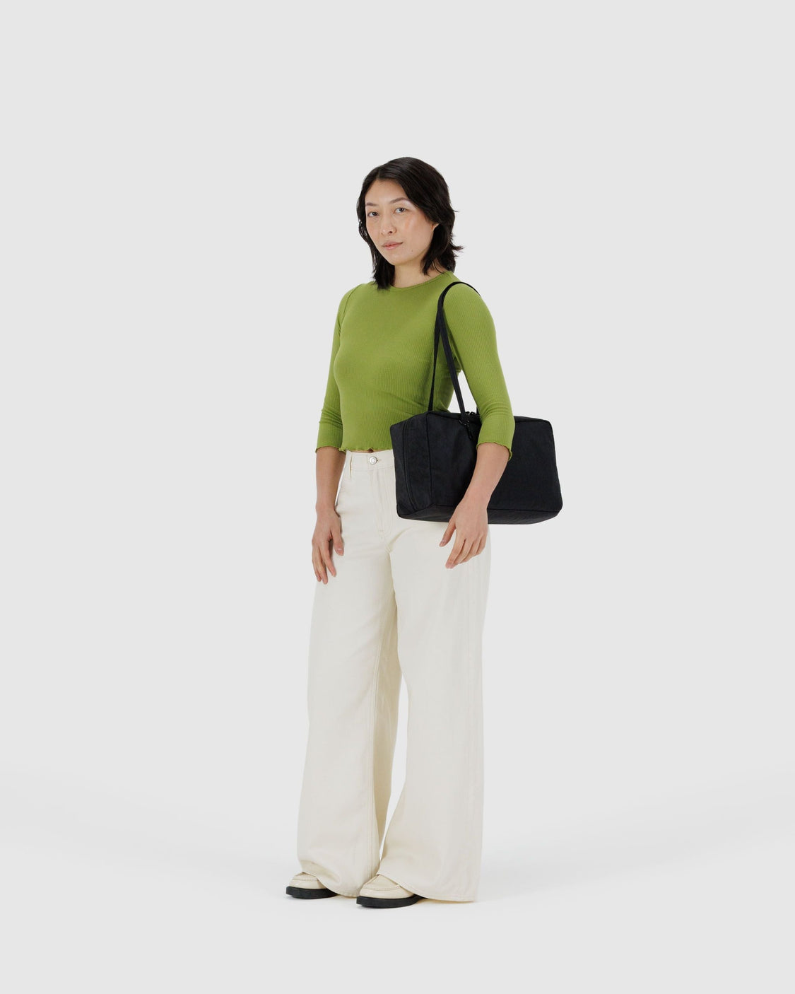 Medium Nylon Bowler Bag - Black - Classic Carry