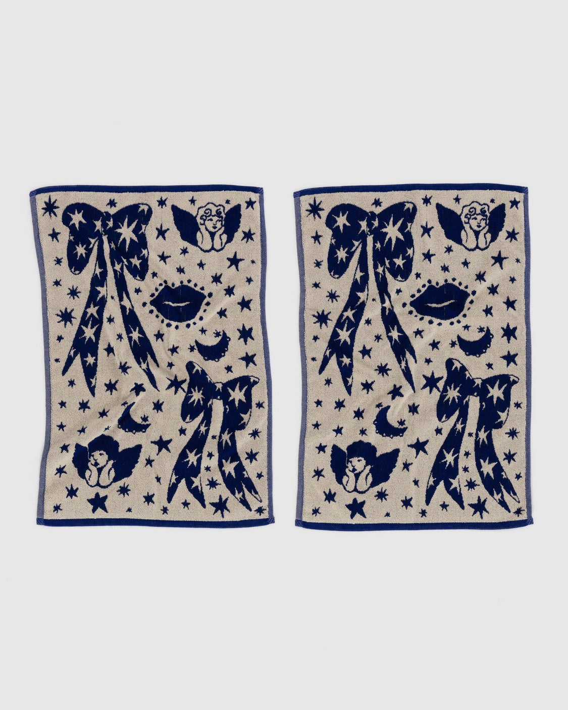 Hand Towel Set of 2 - Cherub Bows - Playful Pocket Charm