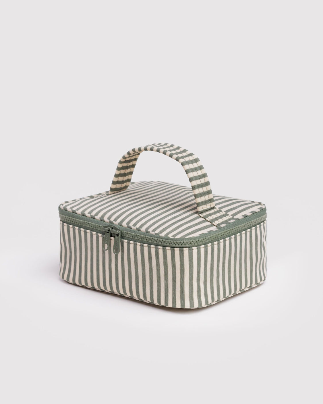 Small Cosmetic Case - Sage Stripe - Carry Storage