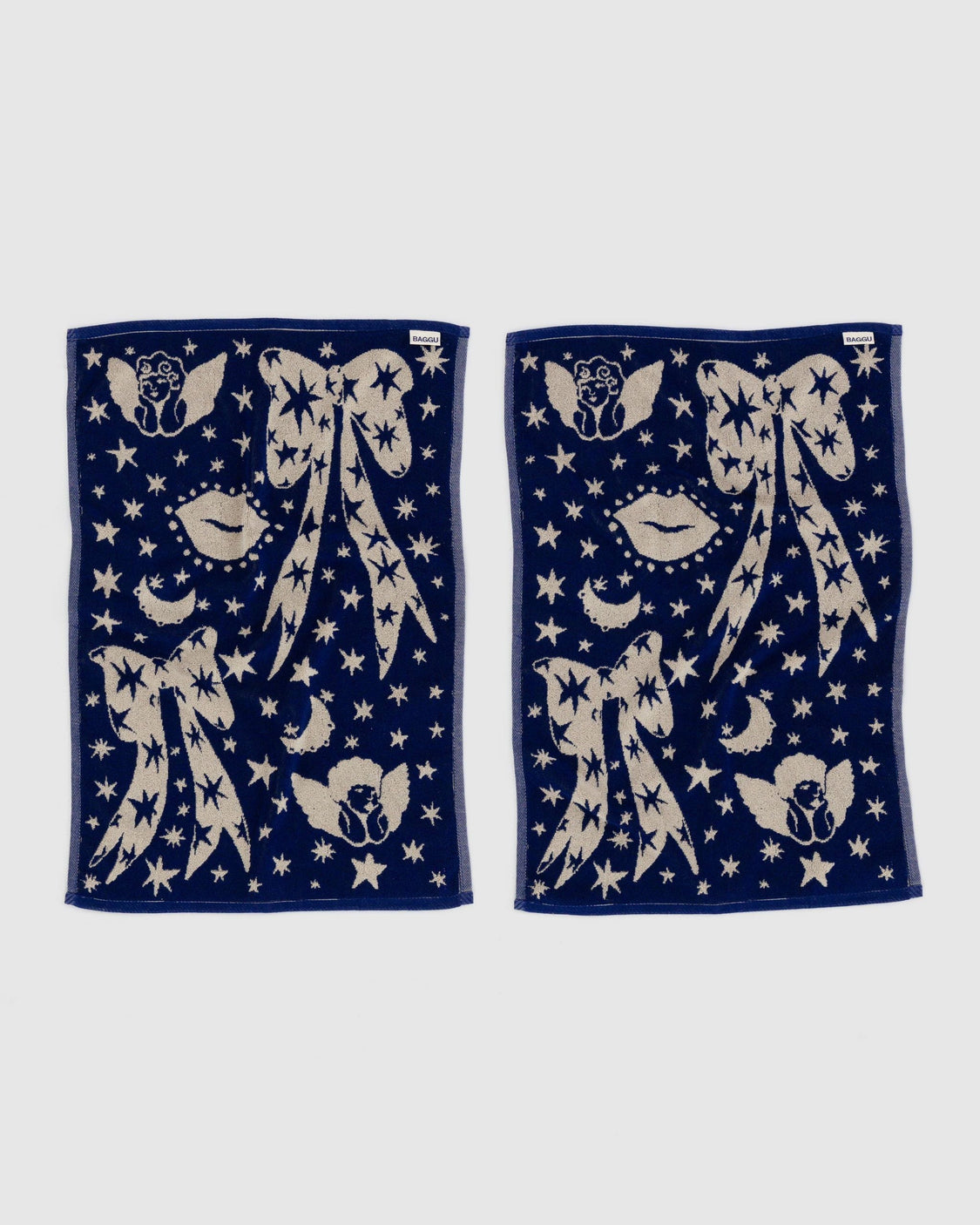 Hand Towel Set of 2 - Cherub Bows - Playful Pocket Charm