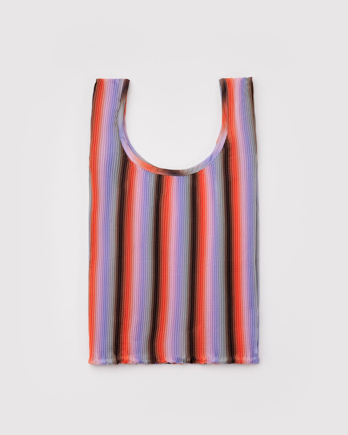 Pleated Baggu - Gradient Stripe Poppy & Lilac - Bright Travel Tote