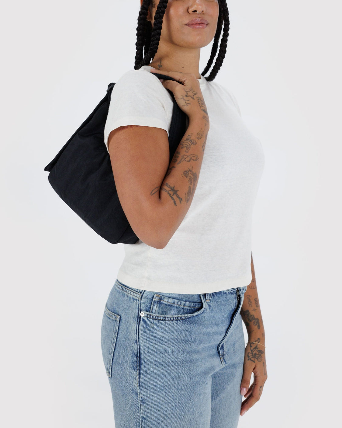 Mini Nylon Shoulder Bag - Black Key Leash - Fresh City Carry